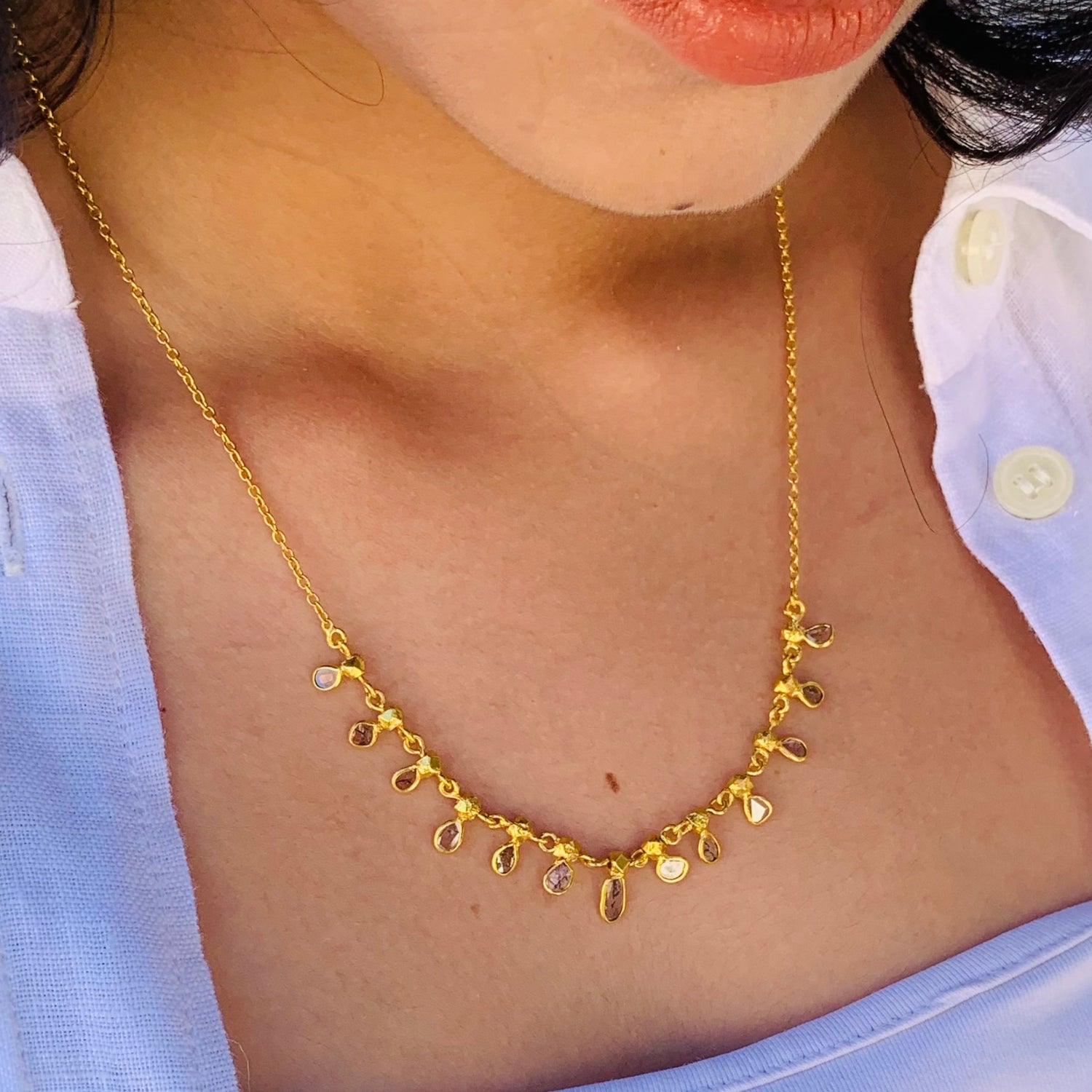 Ranlex Diamond & Pearl 18K Gold Plated Silver 925 Necklace