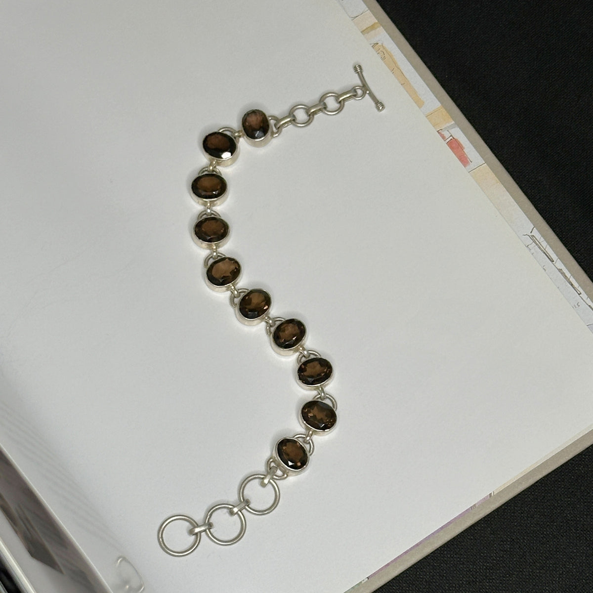 Enzo Smokey Quartz Silver 925 Men's Bracelet