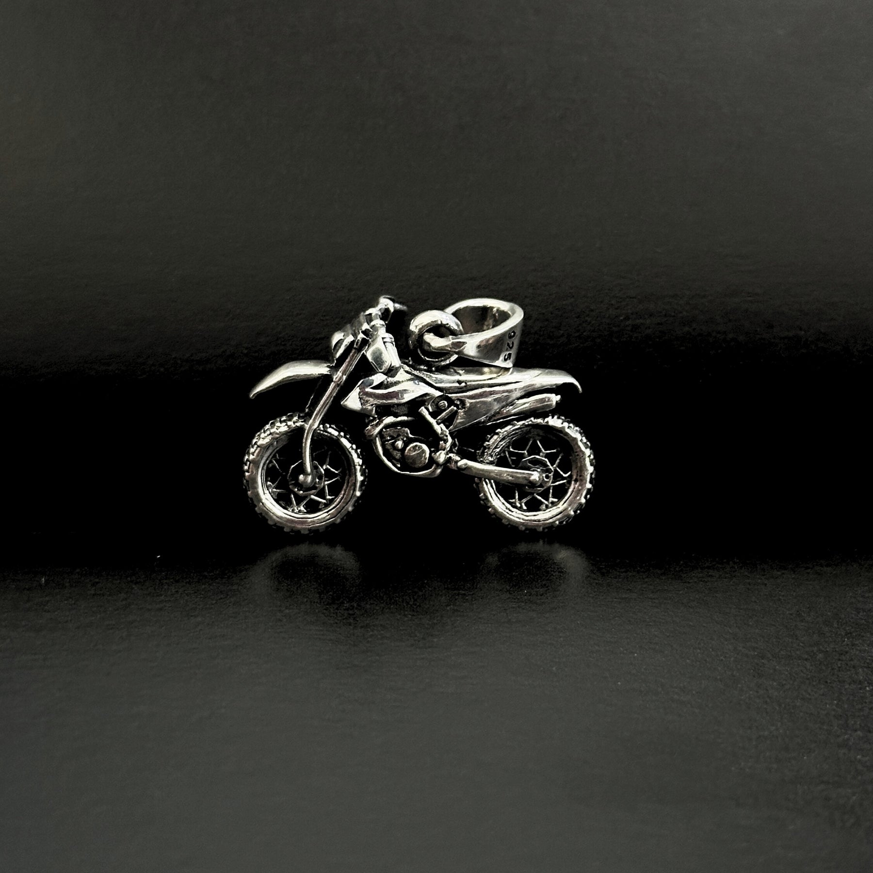 Motorcycle Silver 925 Men's Pendant