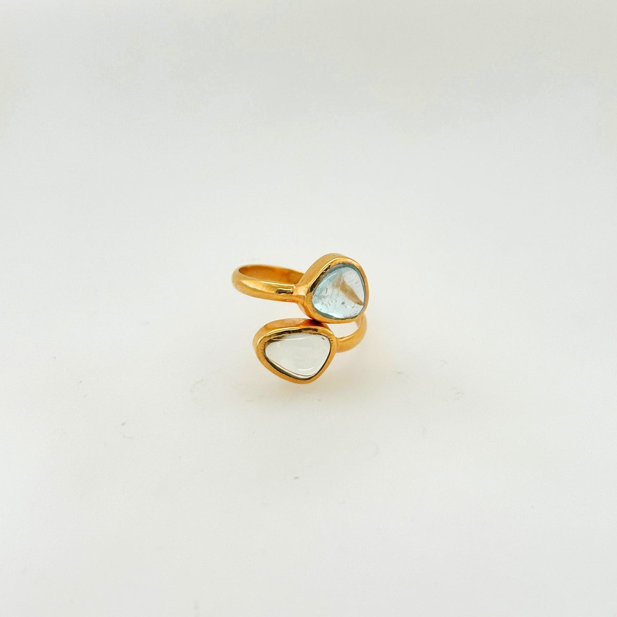 Quill Aquamarine Gold Plated Silver 925 Ring