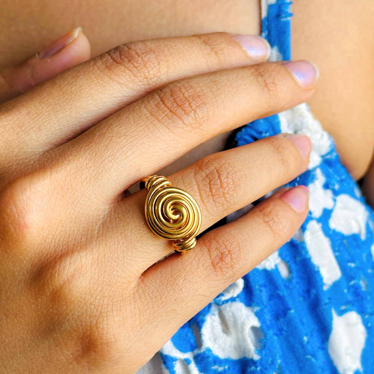 Duvet Gold Plated Silver Ring