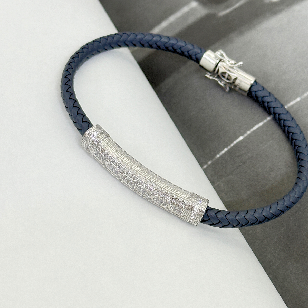 Zern Men's Zircon Silver 925 Bracelet