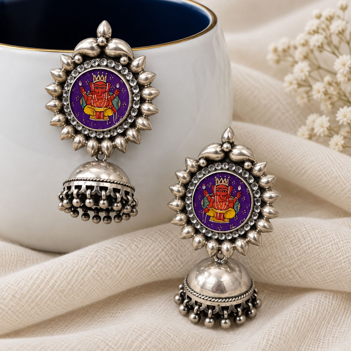 Ganesha earrings, Ganpati earrings