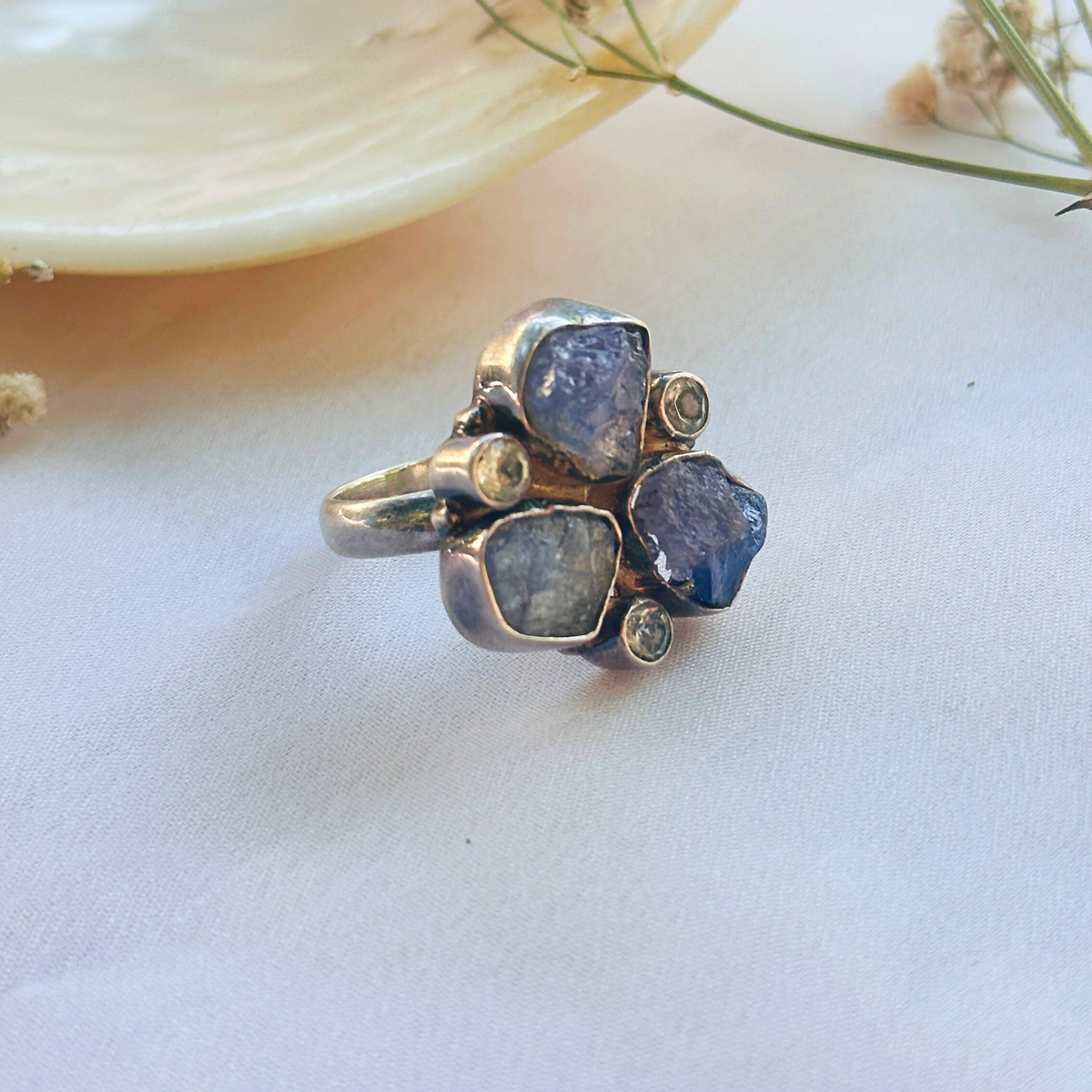 Amethyst silver 925 ring, Silver ring, Gemstone Ring, Aquamarine gemstone Ring
