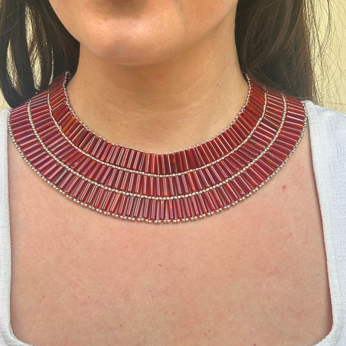 Coral Necklace, Silver 925, Silver Necklace