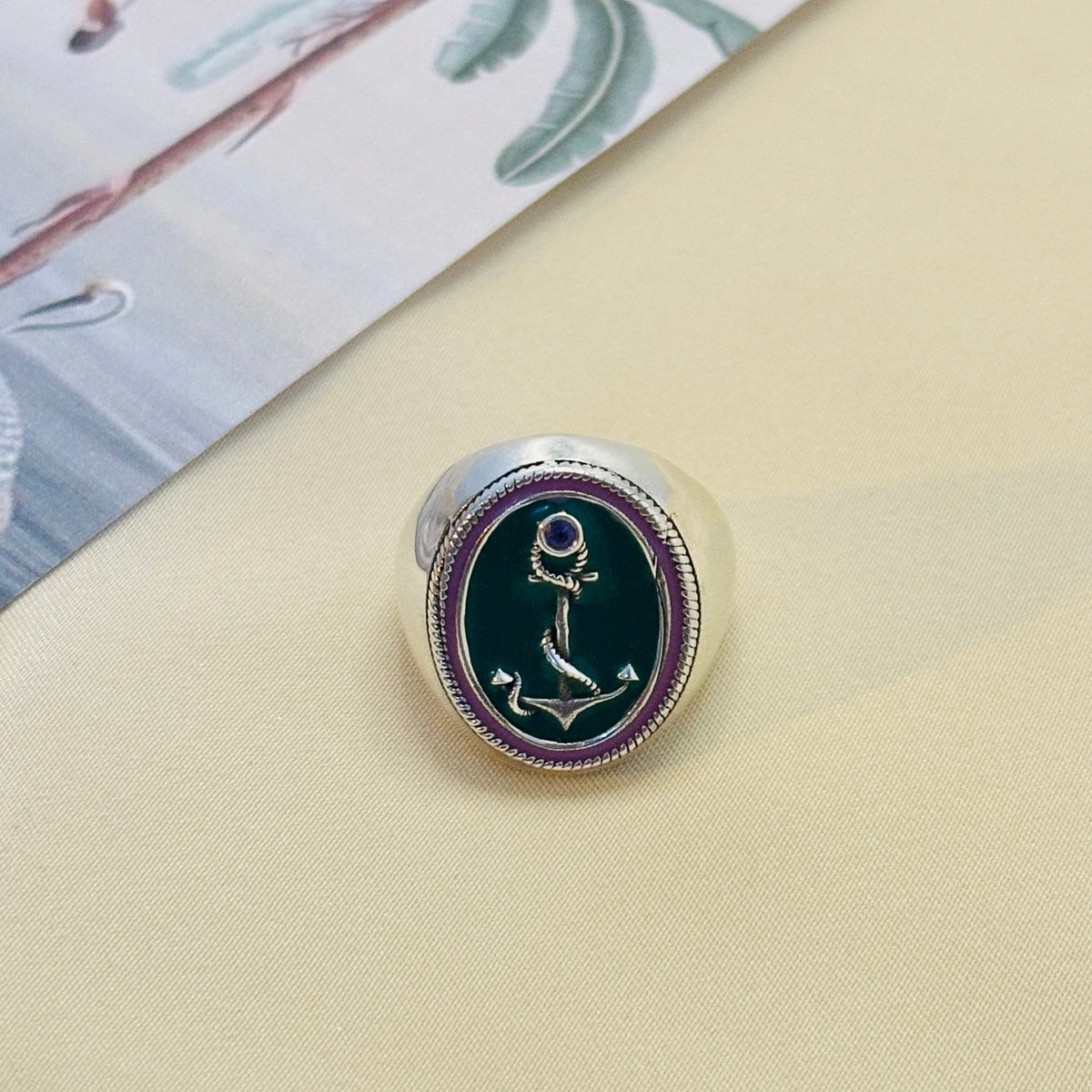 Festive Enamel Silver 925 Ring