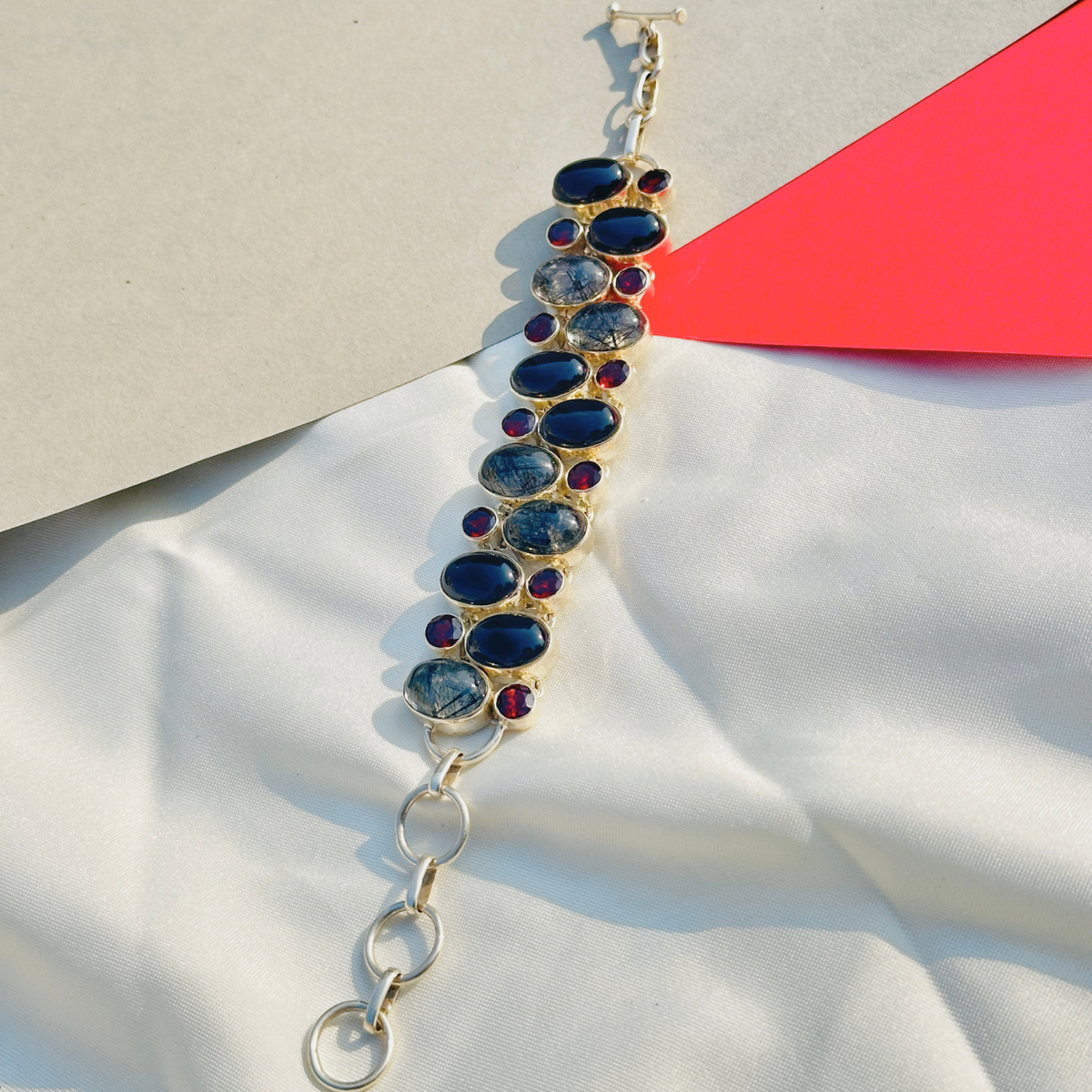 Gemstone Colorstone Silver 925 Bracelet