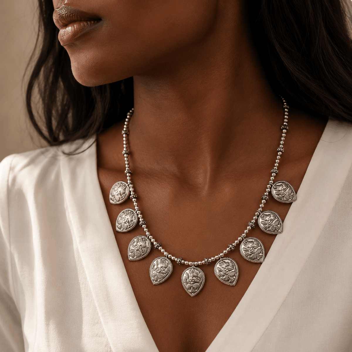 Kin Traditional Silver 925 Necklace