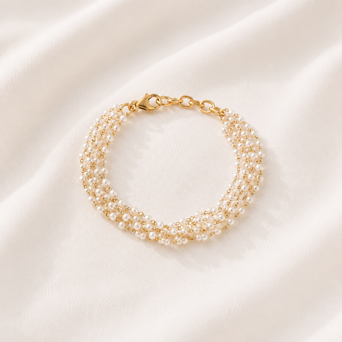 Kridha 18K Gold Plated Silver 925 Pearl Bracelet