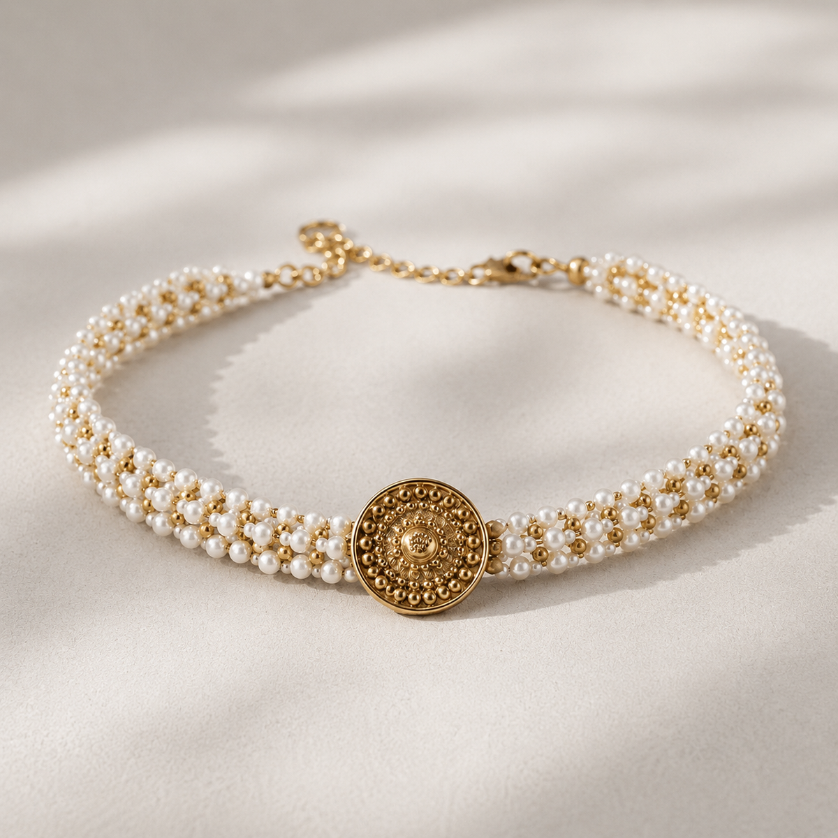 Mriyan 18K Gold Plated Silver 925 Choker Necklace