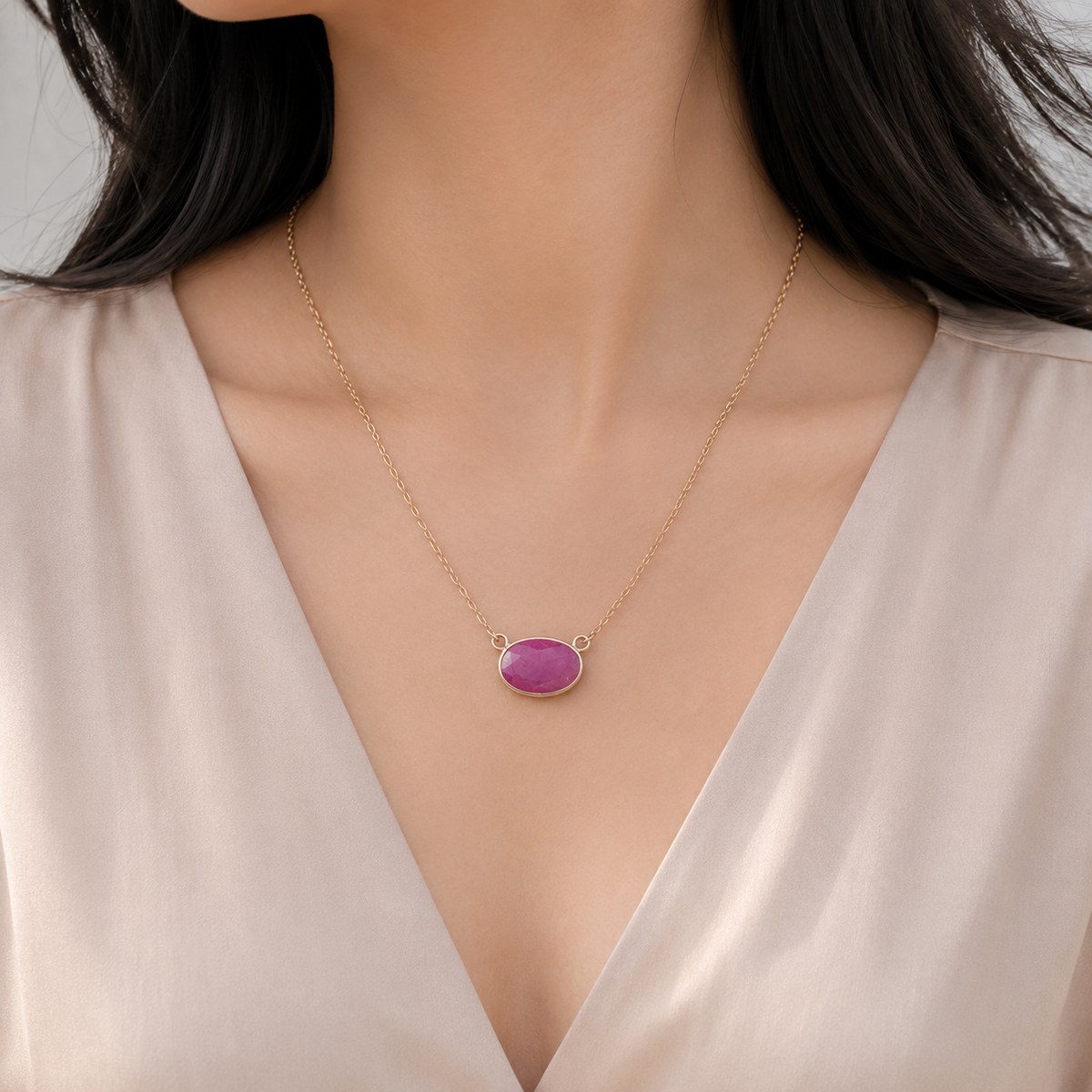 Roseate Gold Plated Silver Necklace