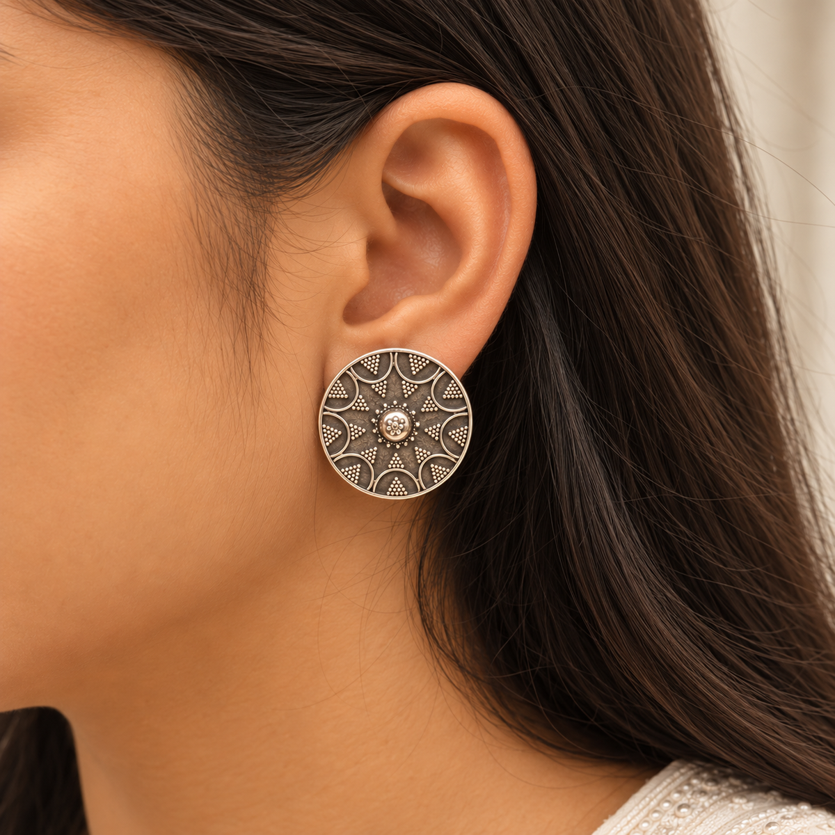 Ekada Traditional Silver 925 Earrings