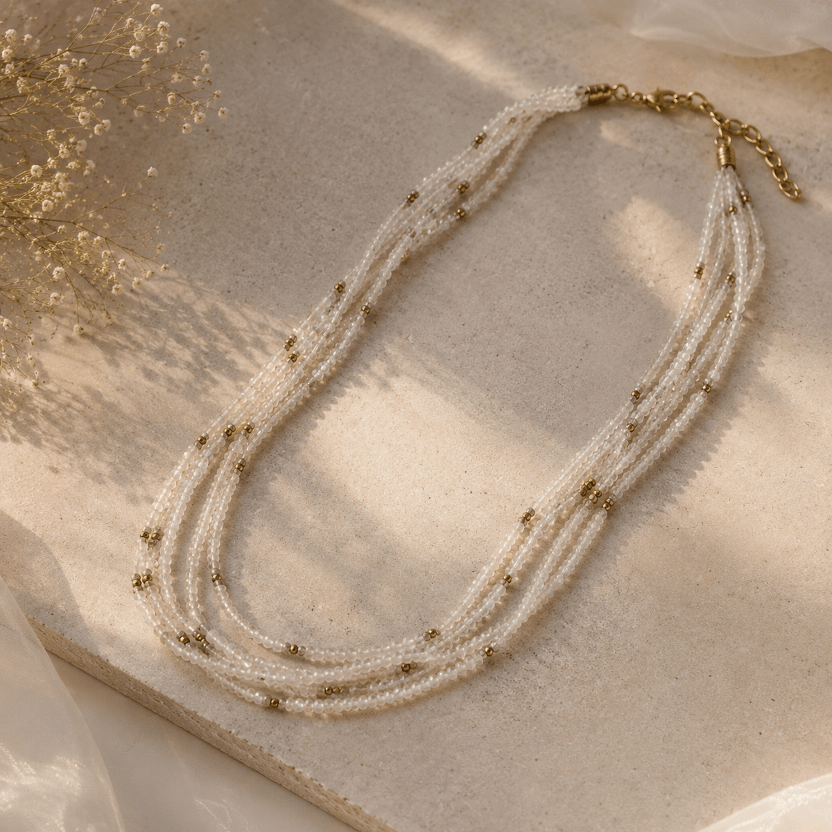 Ethan Beads Rainbow Moonstone Silver 925 necklace