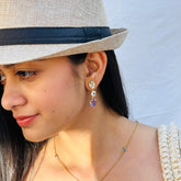 Colorstone 18k Gold Plated Silver 925 Earrings