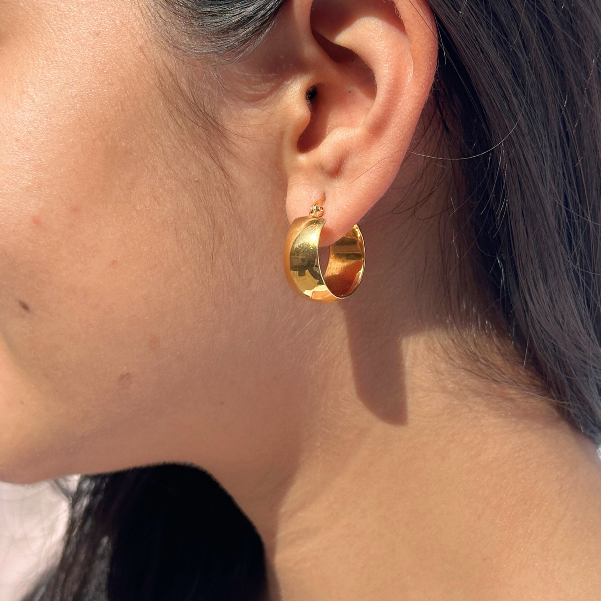 Golden Hoops, Small hoops, Hoops for office, Gold Plated earrings, Gold Hoops, circular earrings for women, hoops, silver earrings , minimal earrings