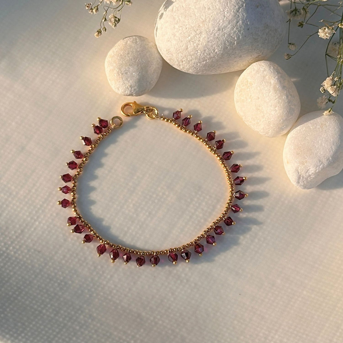 Garnet Bracelet gold plated bracelet, Bracelet, red bracelet, Garnet Bracelet, Natural garnet gemstone silver bracelet, Red garnet stone 925 silver bracelet with fine finish