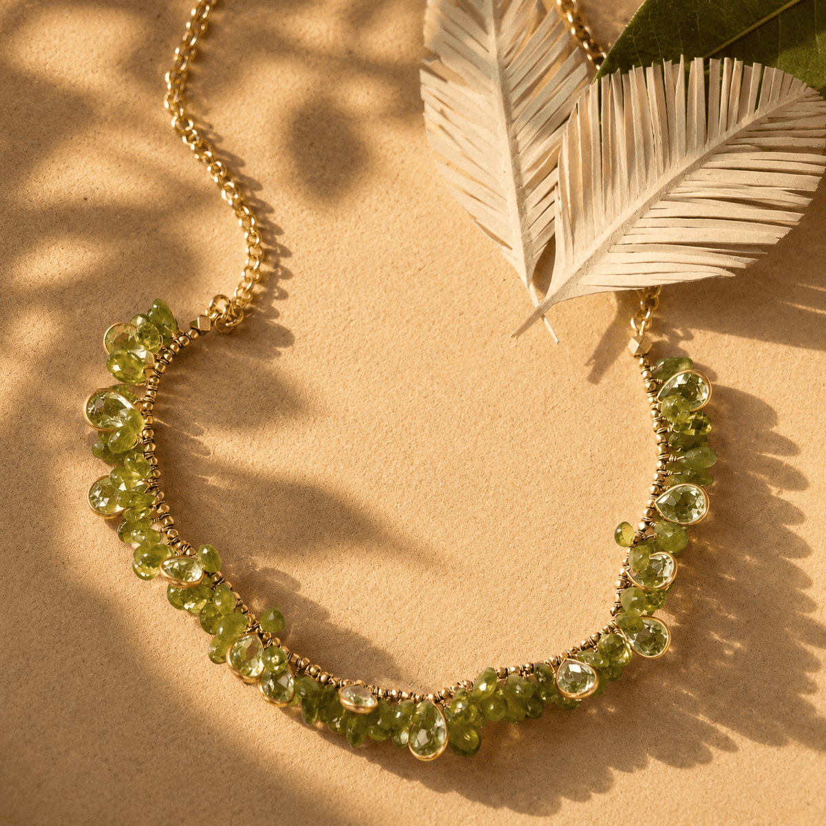 Jane Green Amethyst and Peridot 18K Gold Plated Silver 925 Necklace