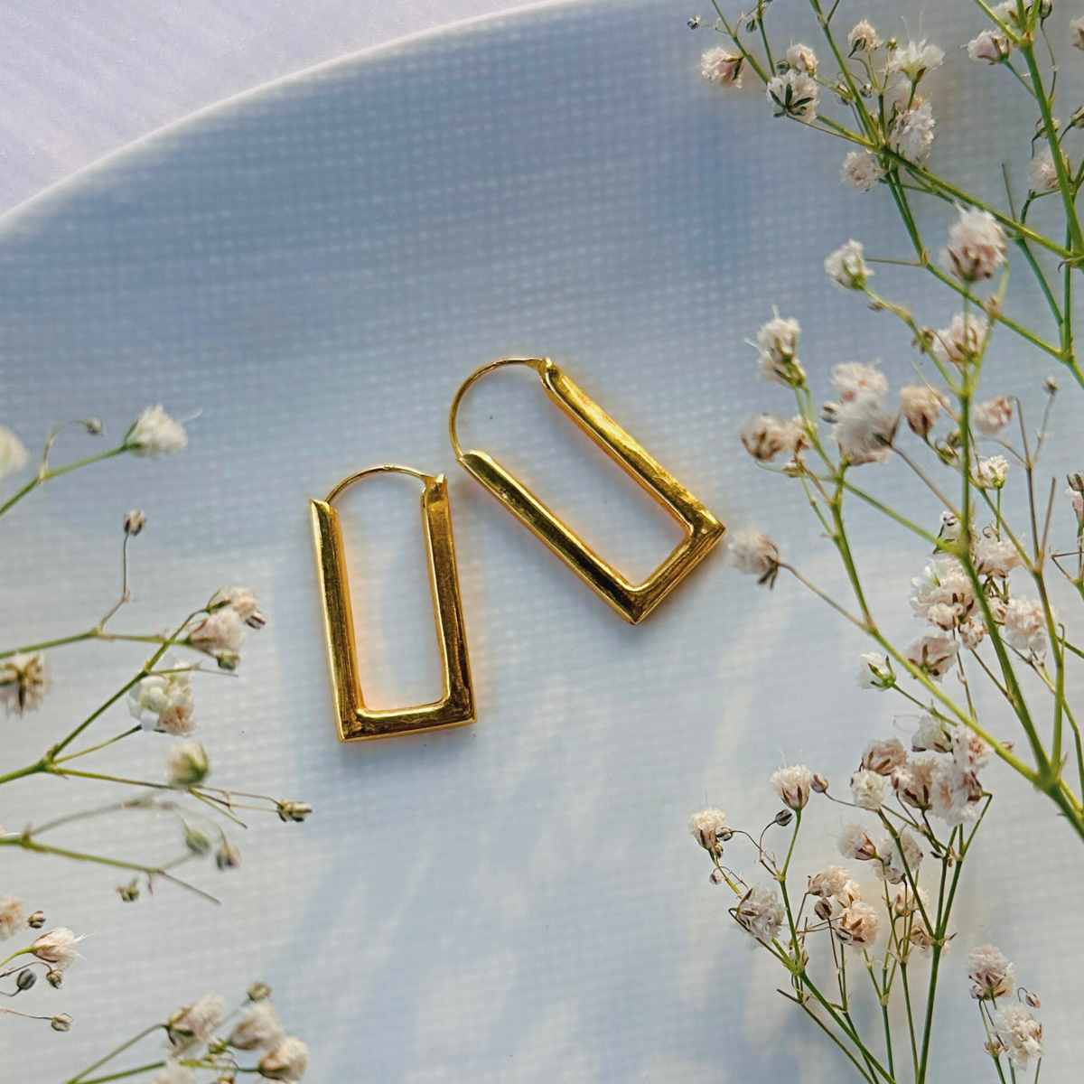 18k gold plated silver 925 earrings, Golden earrings, Minimal earrings, earrings