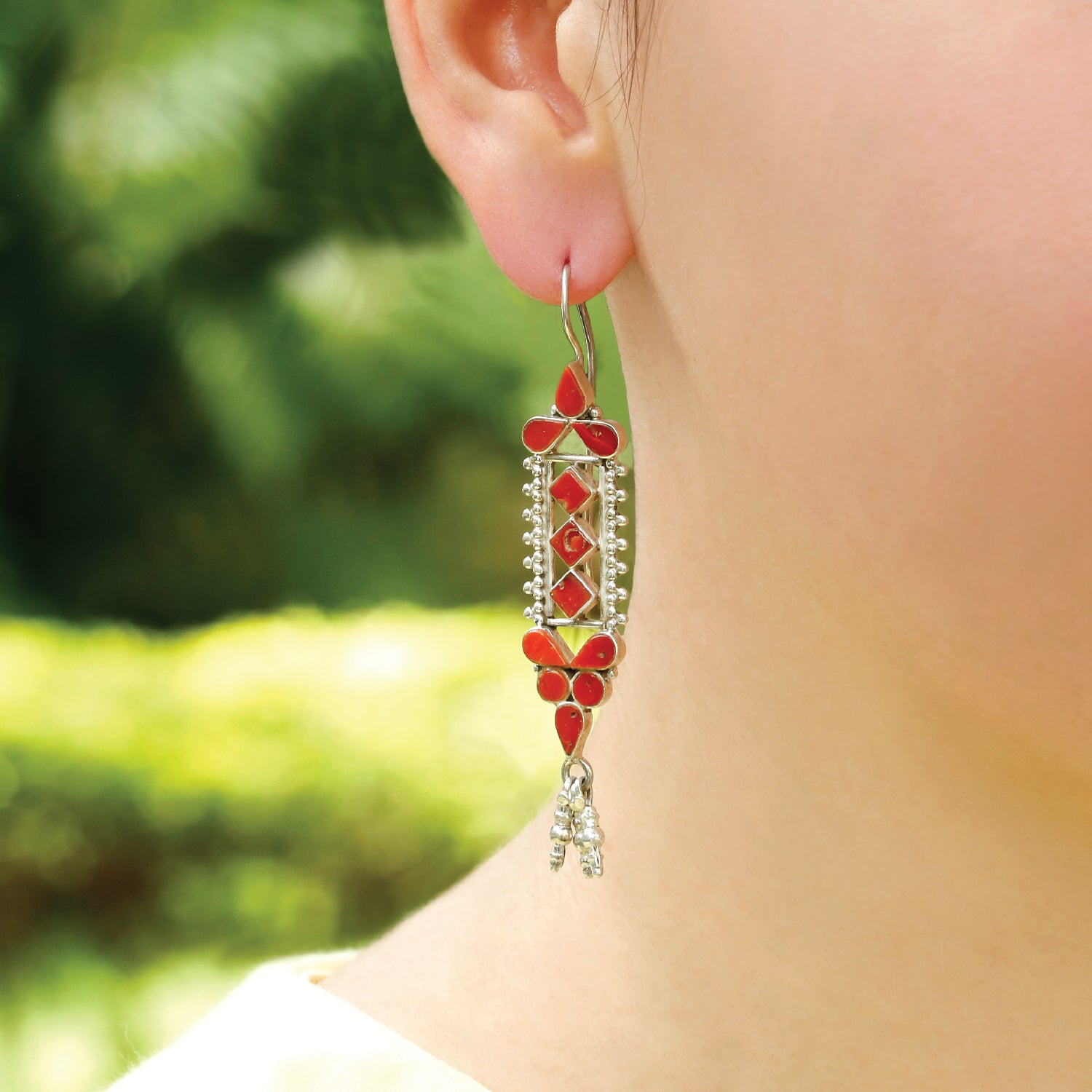 Atheen Coral Silver 925 earrings