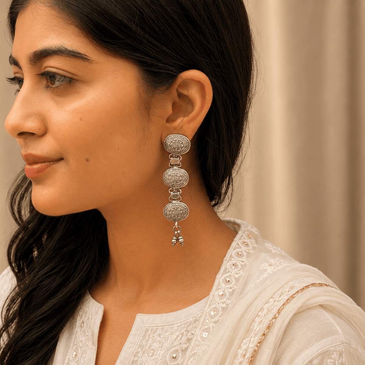Nur Traditional Silver 925 Earrrings