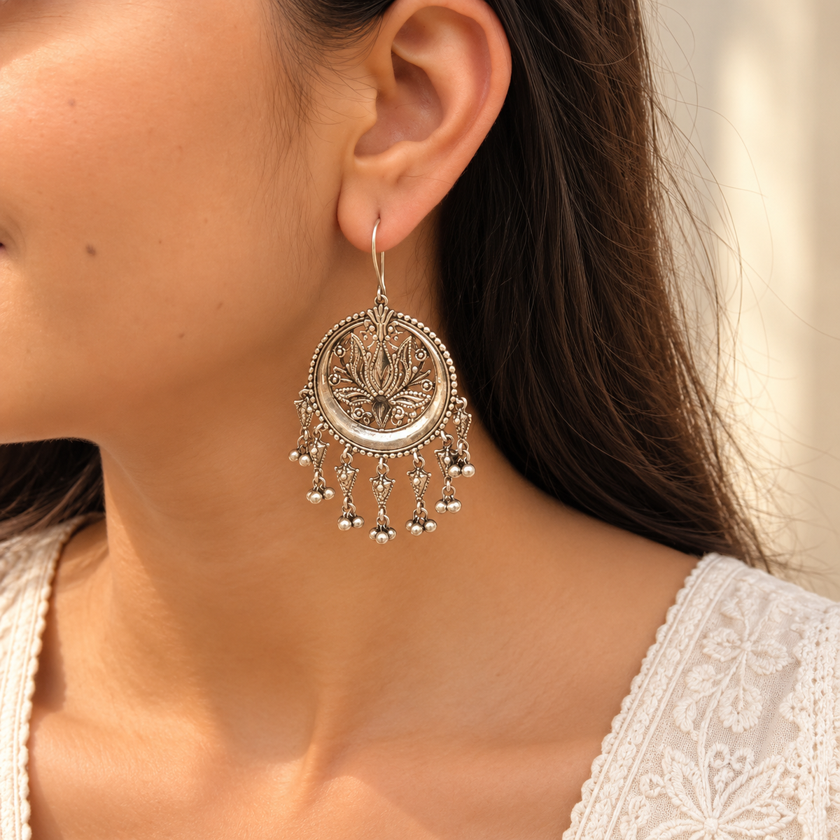 Omya Traditional Silver 925 Earrings