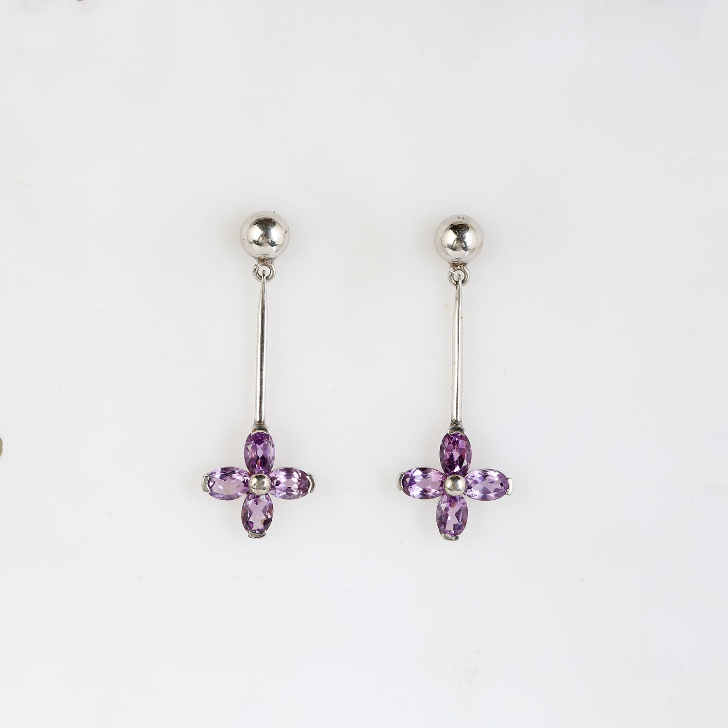 Flamenco Blue Topaz & Amethyst Silver 925 Earrings