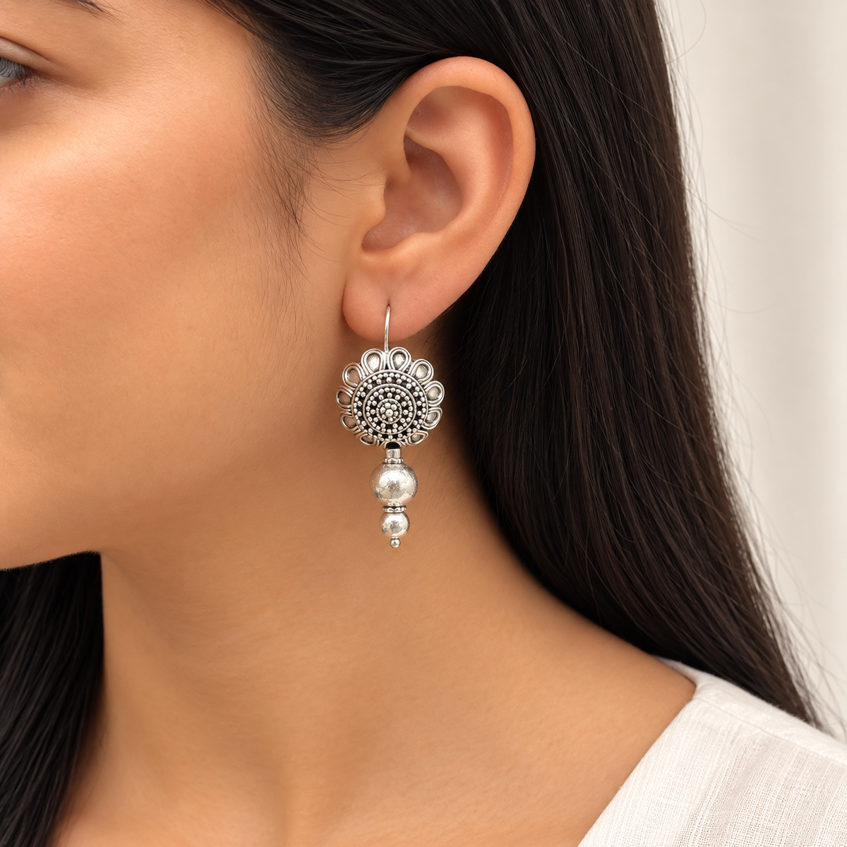 Rozana Traditional Silver 925 Earrings
