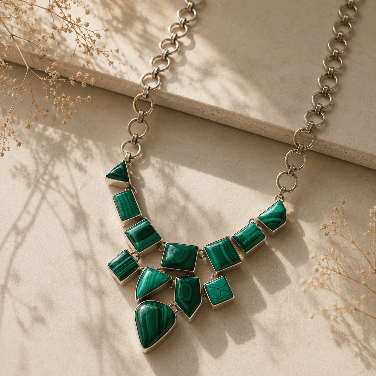 Rumi Malachite Silver 925 Necklace