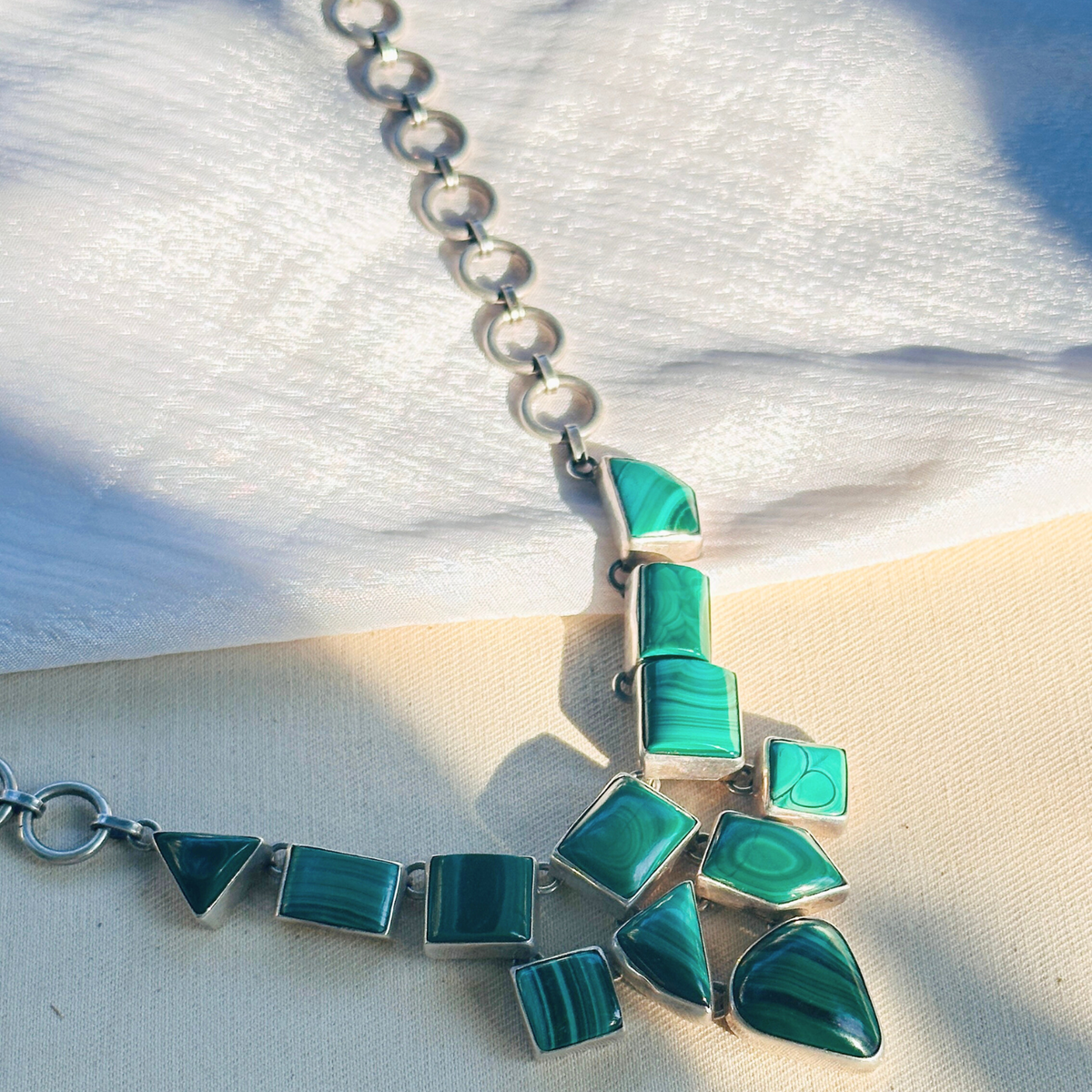 malachite necklace, silver Jewelry, malachite gemstone jewlery