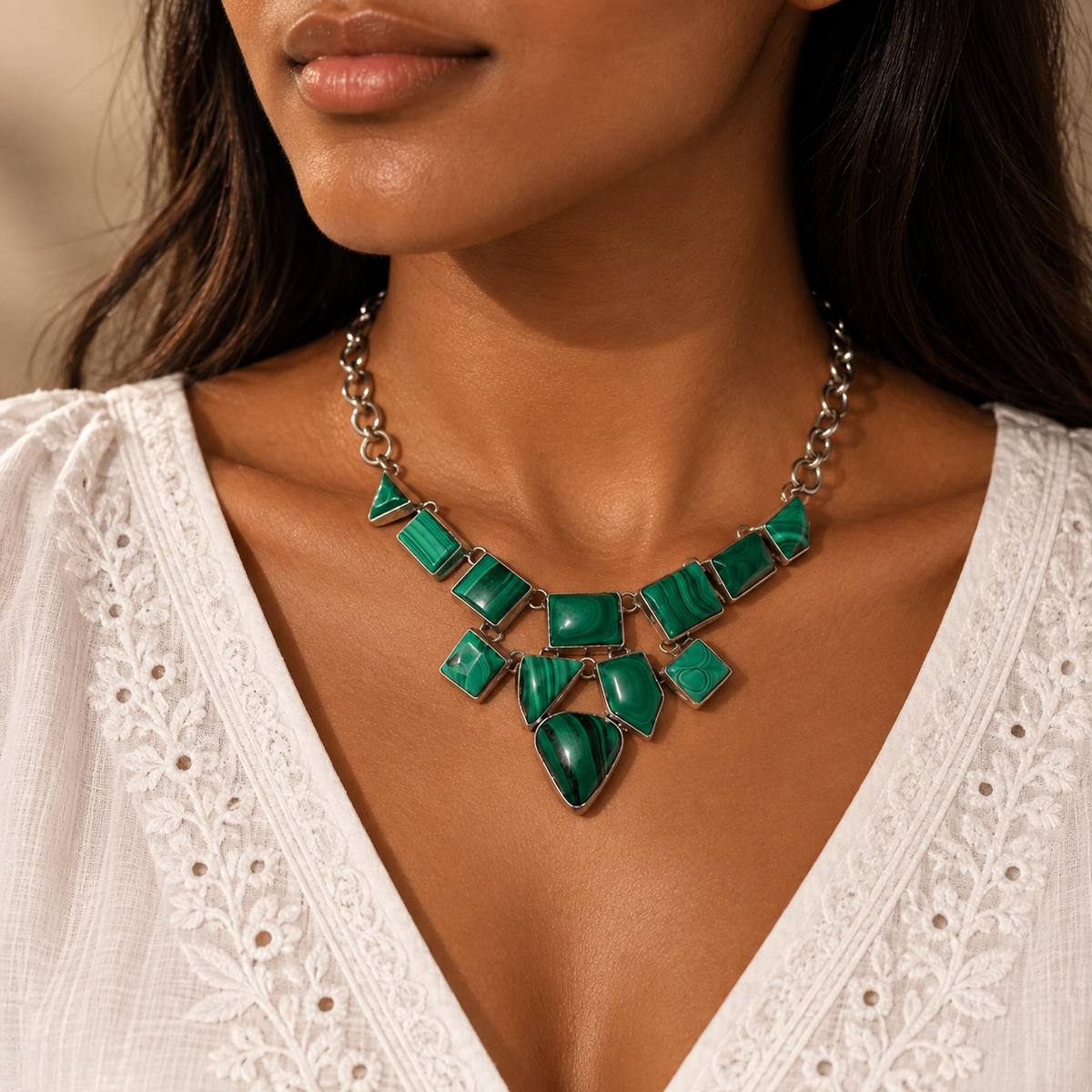 Rumi Malachite Silver 925 Necklace