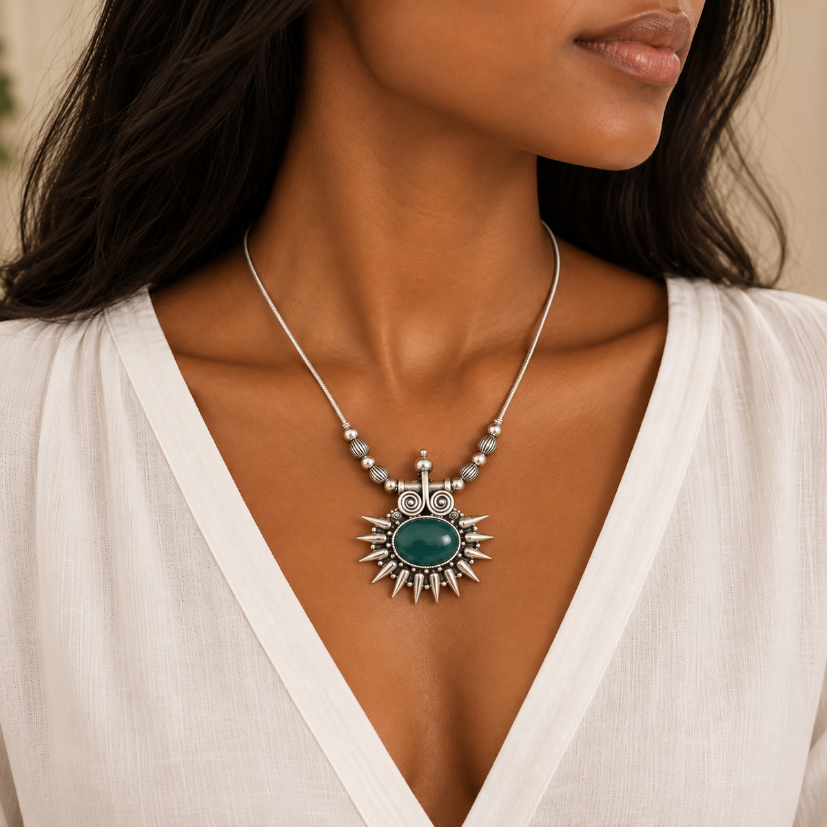 Soorya Traditional Silver 925 Necklace