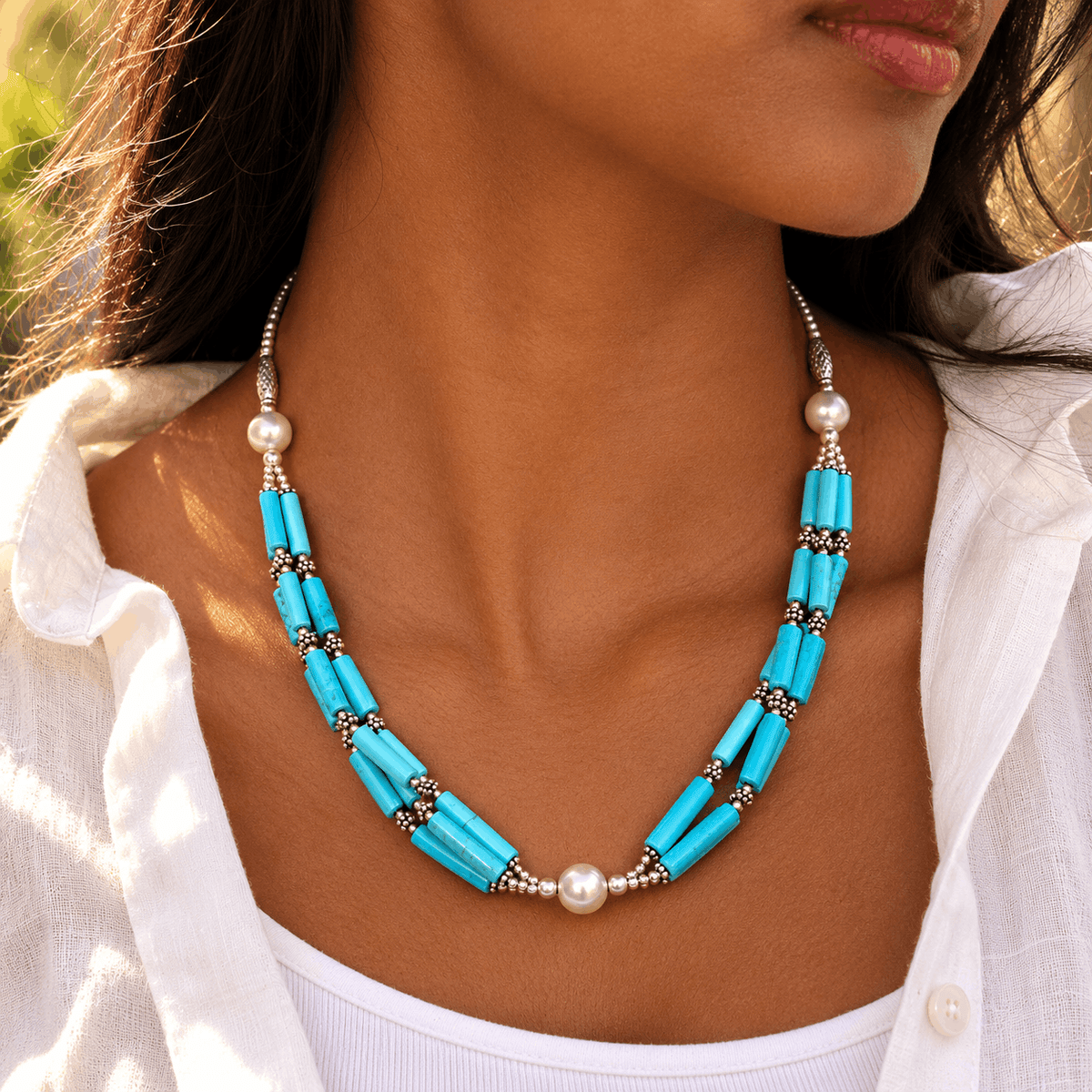 Tiya Turquoise Silver 925 Necklace