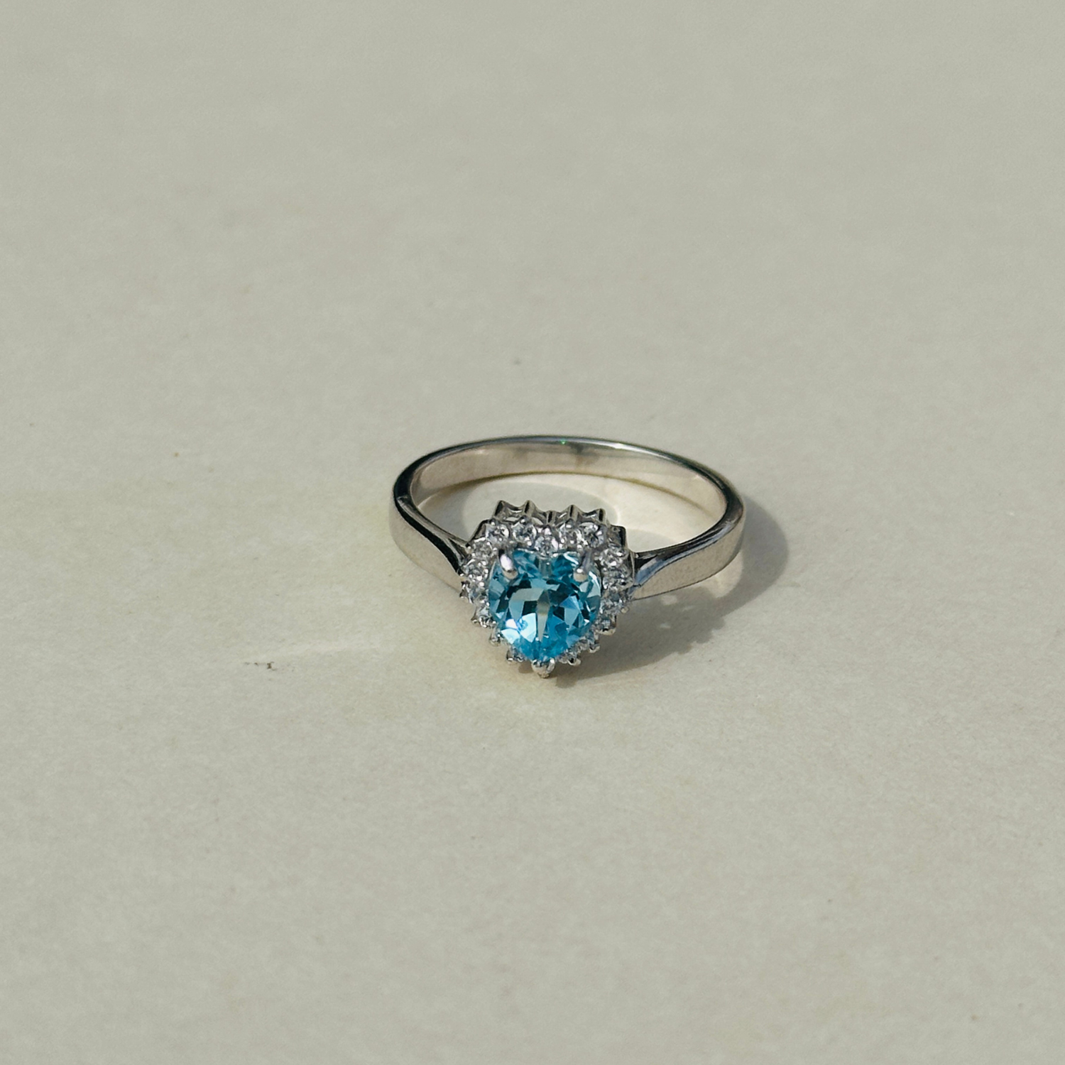 Ross 925 Silver Blue Topaz Heart Ring