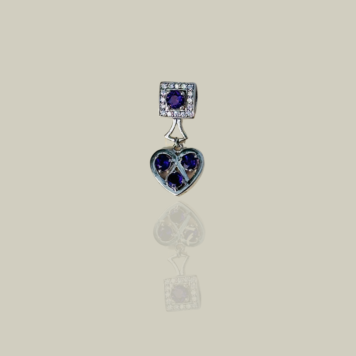 Blythe Garnet Sterling Silver Heart Love Pendant