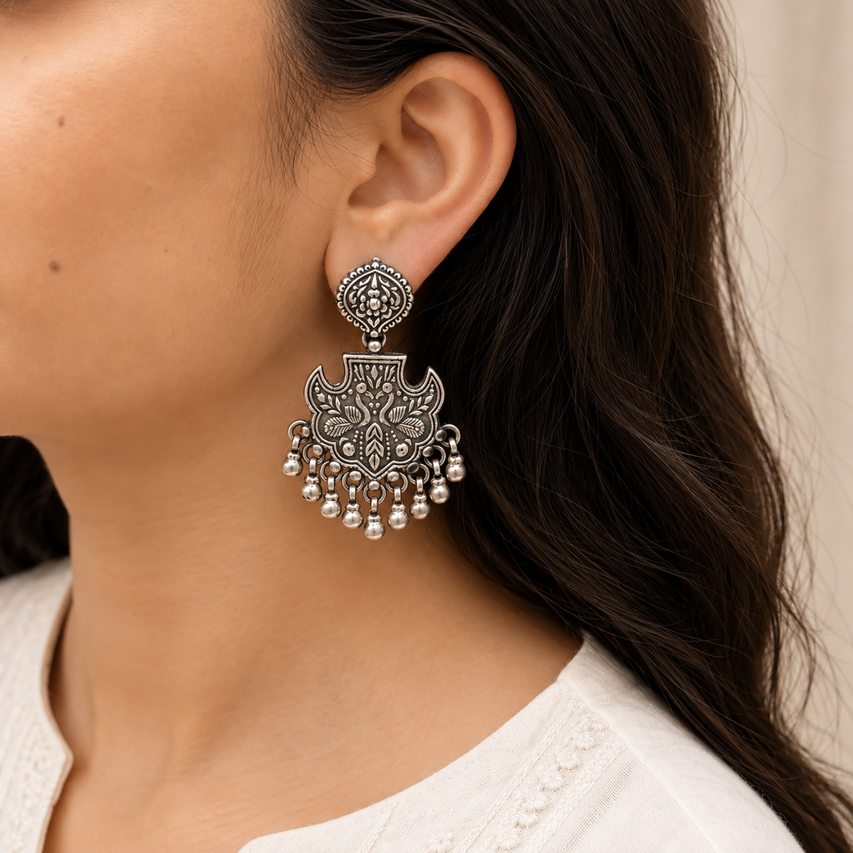 Vyanika Traditional Silver 925 Earrings