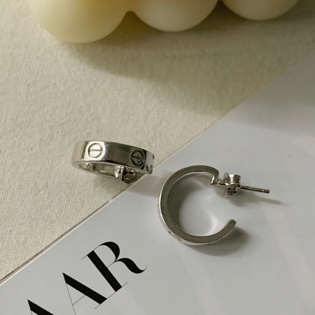 Mosern classic everyday wear Silver 925 Hoops