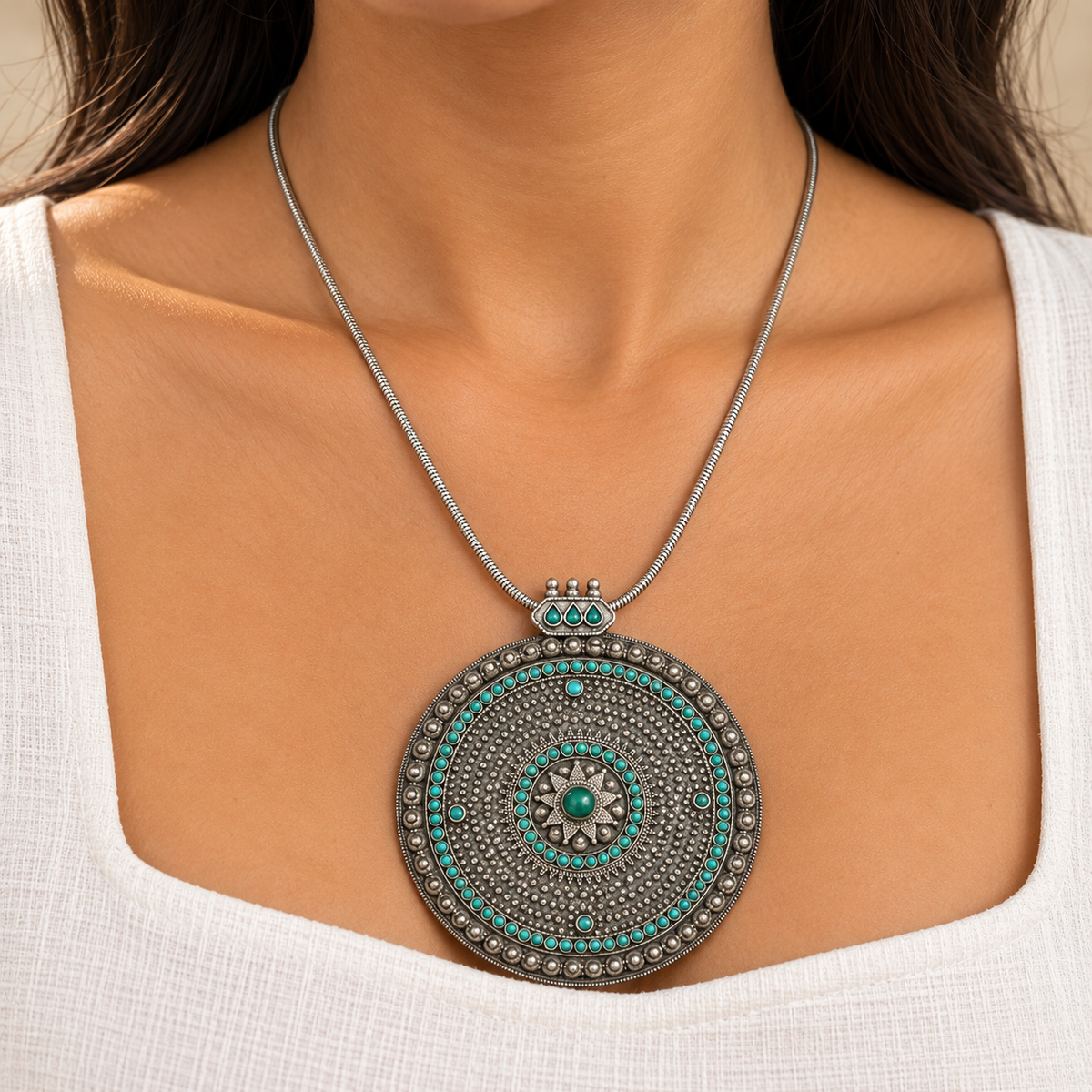 Zarqa Traditional Silver 925 Pendant