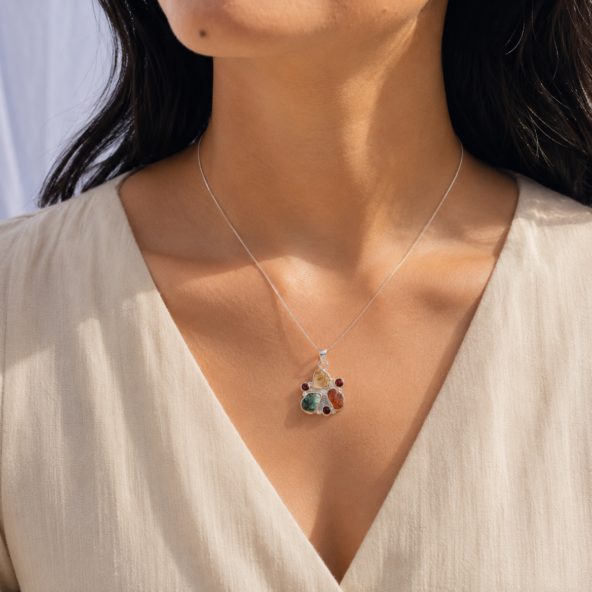 Alea Multi Stone Silver 925 Pendant