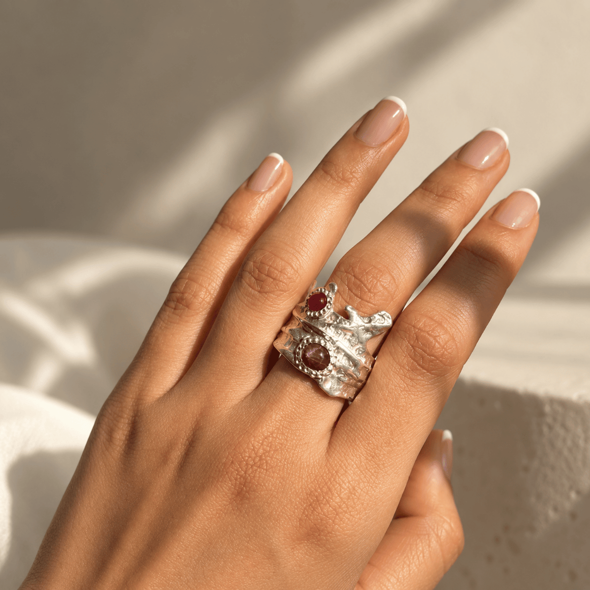 Semblance Unique Silver 925 Ruby Ring