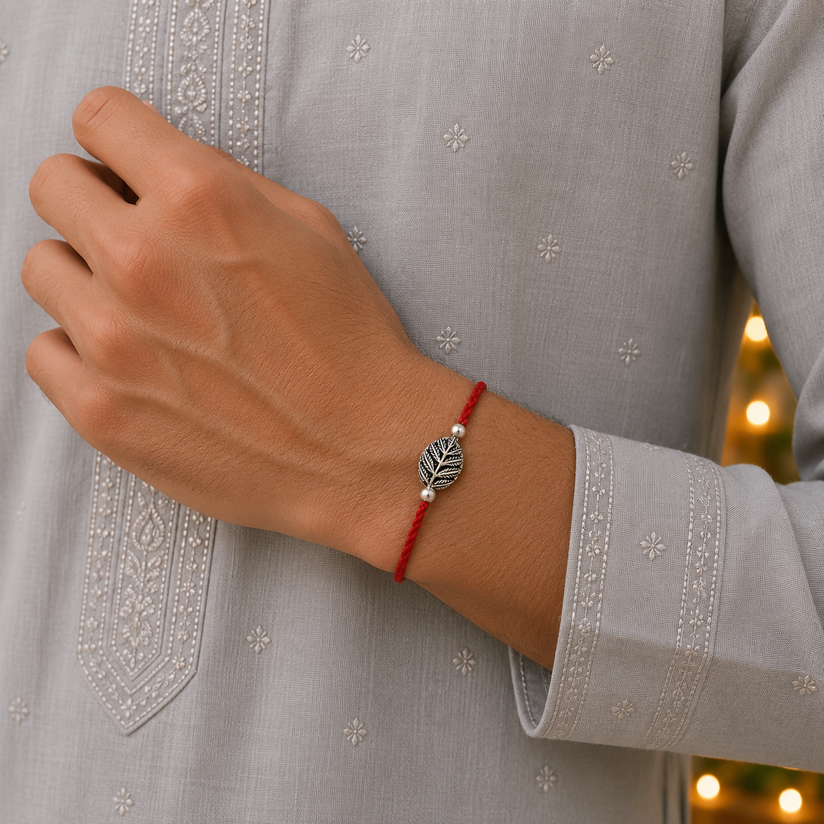 Leaf Silver 925 Rakhi