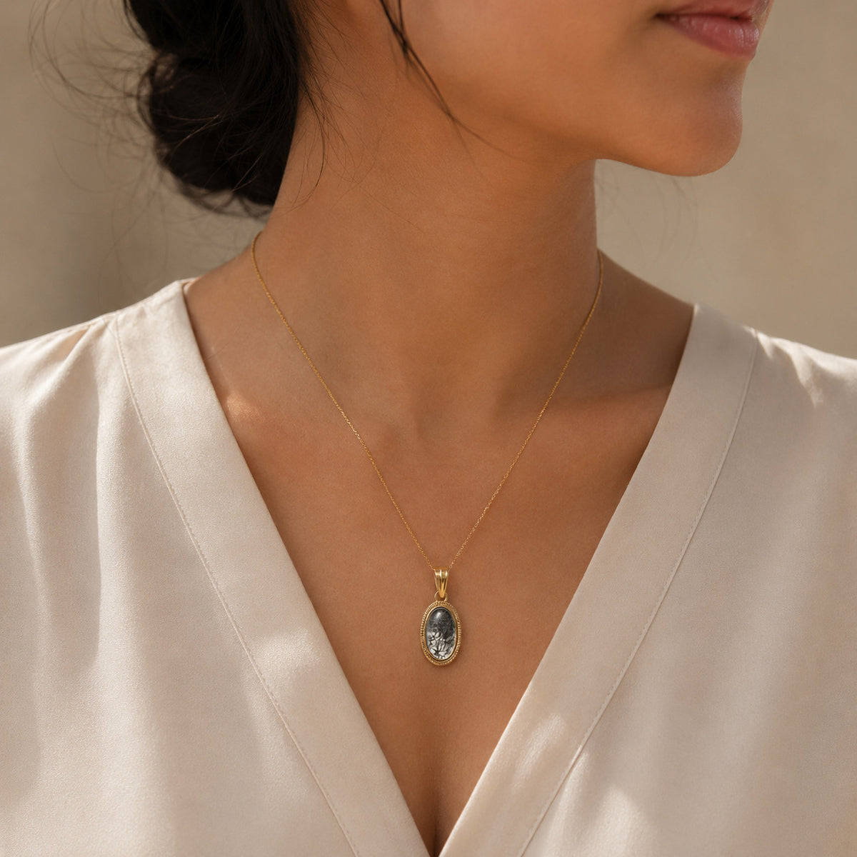 Lee Rutile Quartz 18K Gold Plated Silver 925 Pendant