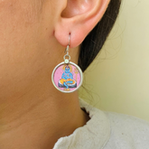 Chandrahaar Handpainted Miniature Art Silver 925 Earrings