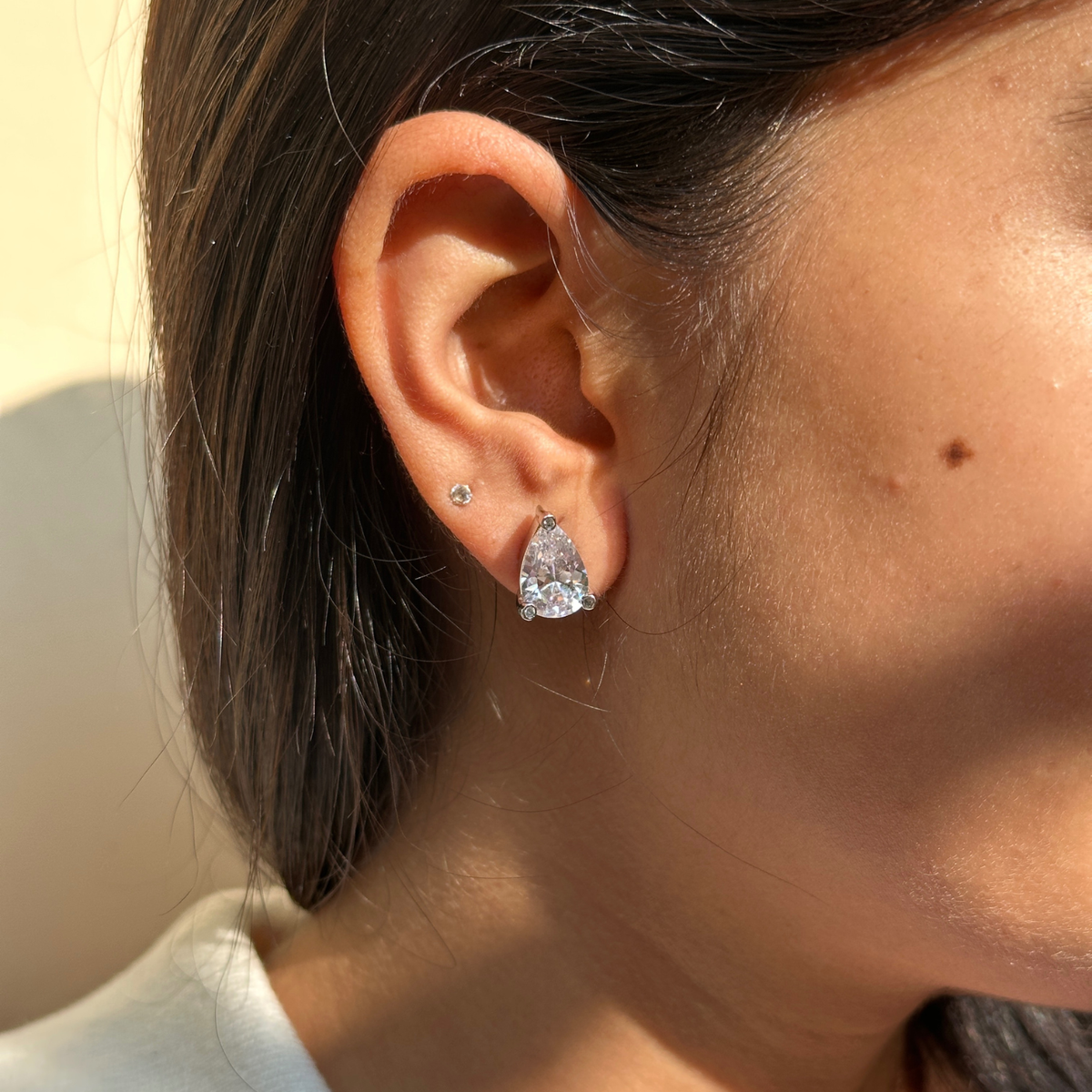 silver stud earrings 925 sterling silver minimal design