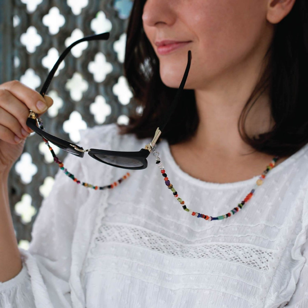 Gypsy boho mask & glass chain