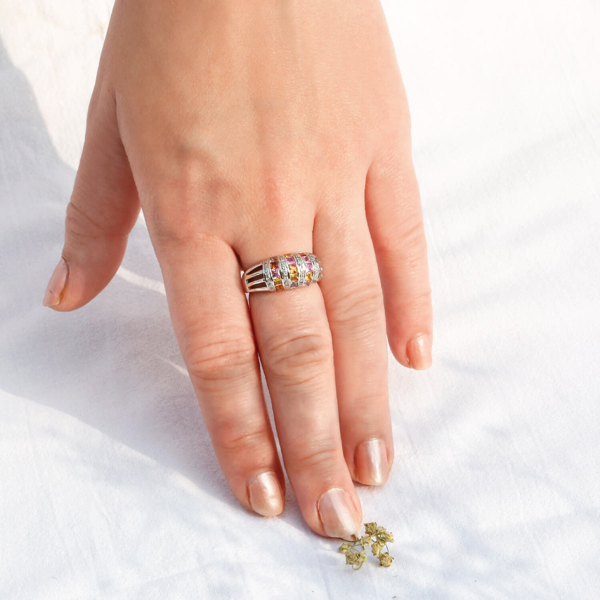 lking Multi Stone Silver 925 Ring