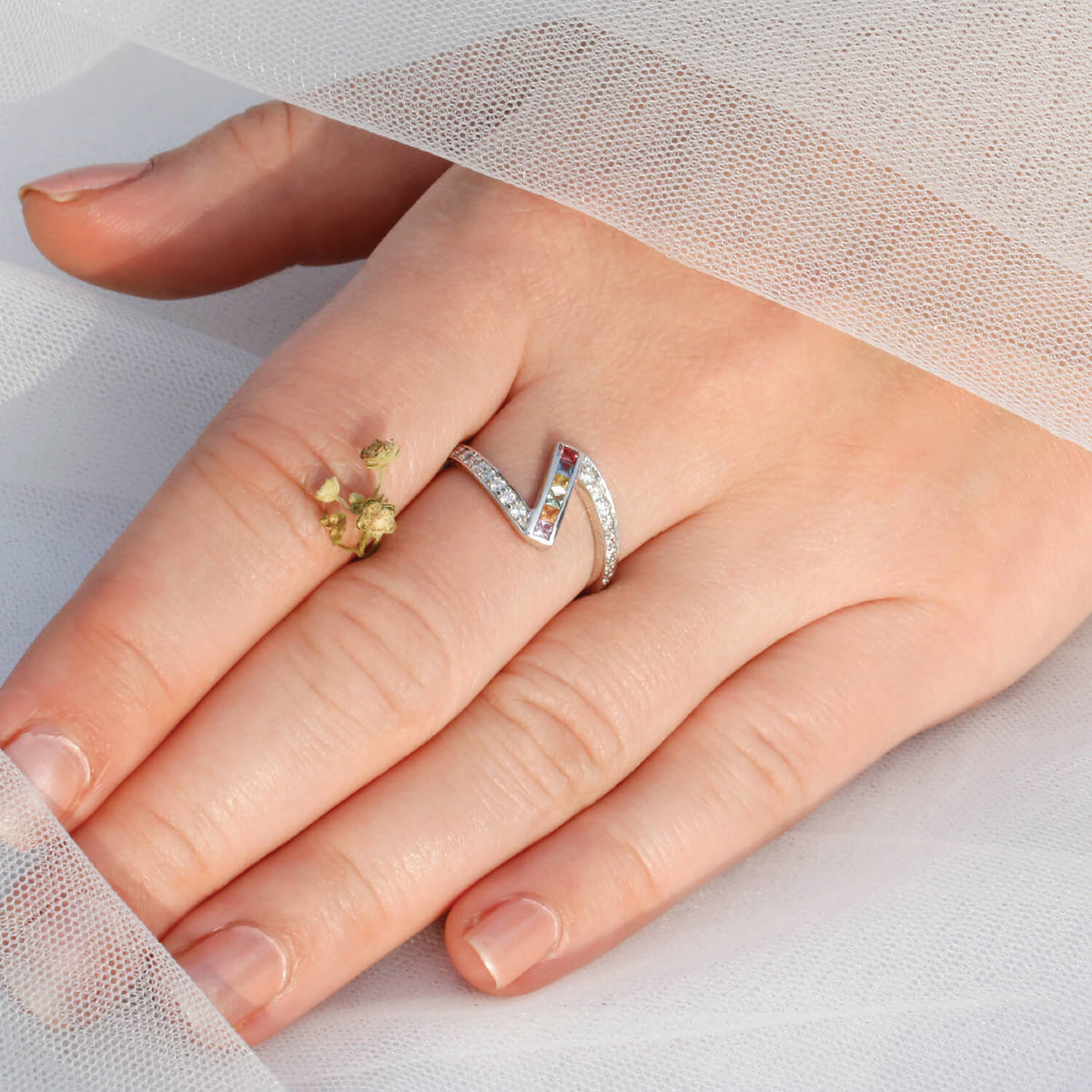Kai Multi Stone Silver 925 Ring