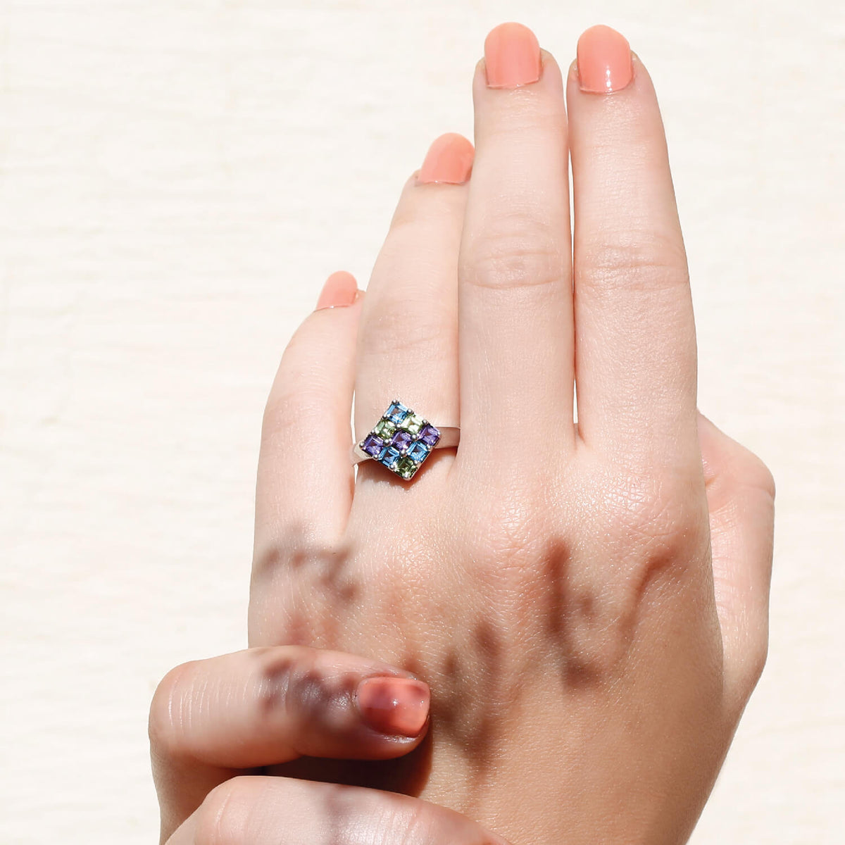 Benton Color Stone Silver 925 Ring