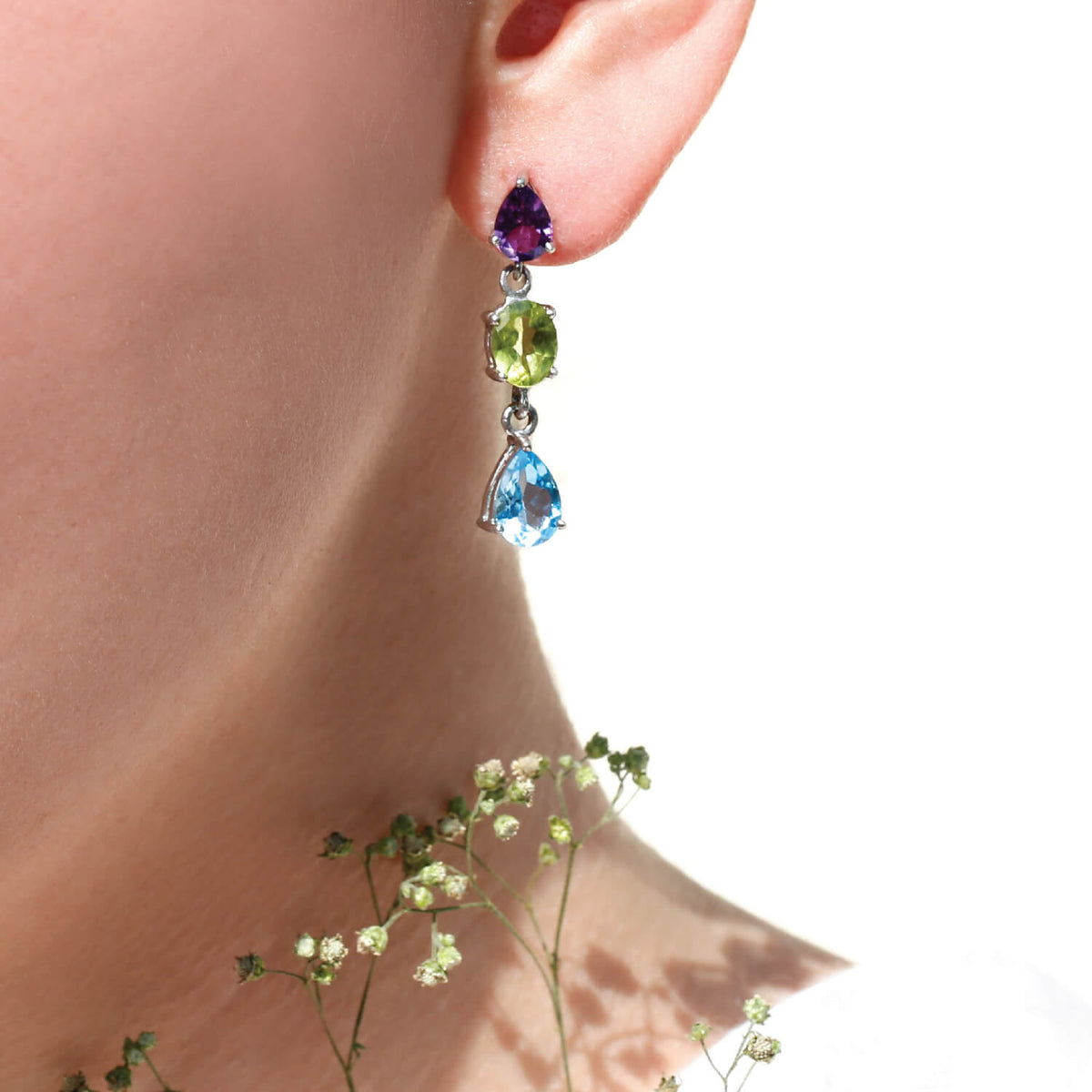 Maxton Color Stone 925 Silver Earrings