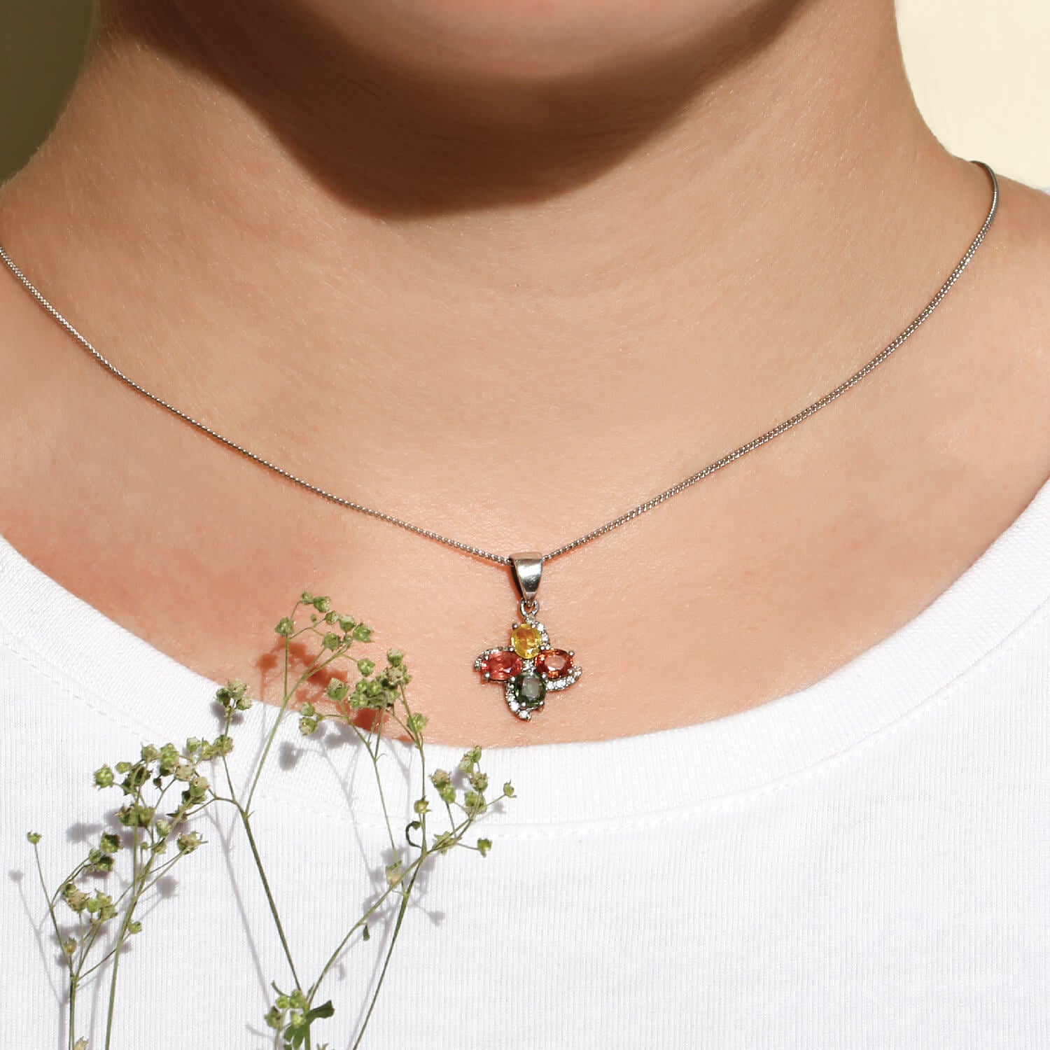 Axton Multi Stone and Diamond Pendant