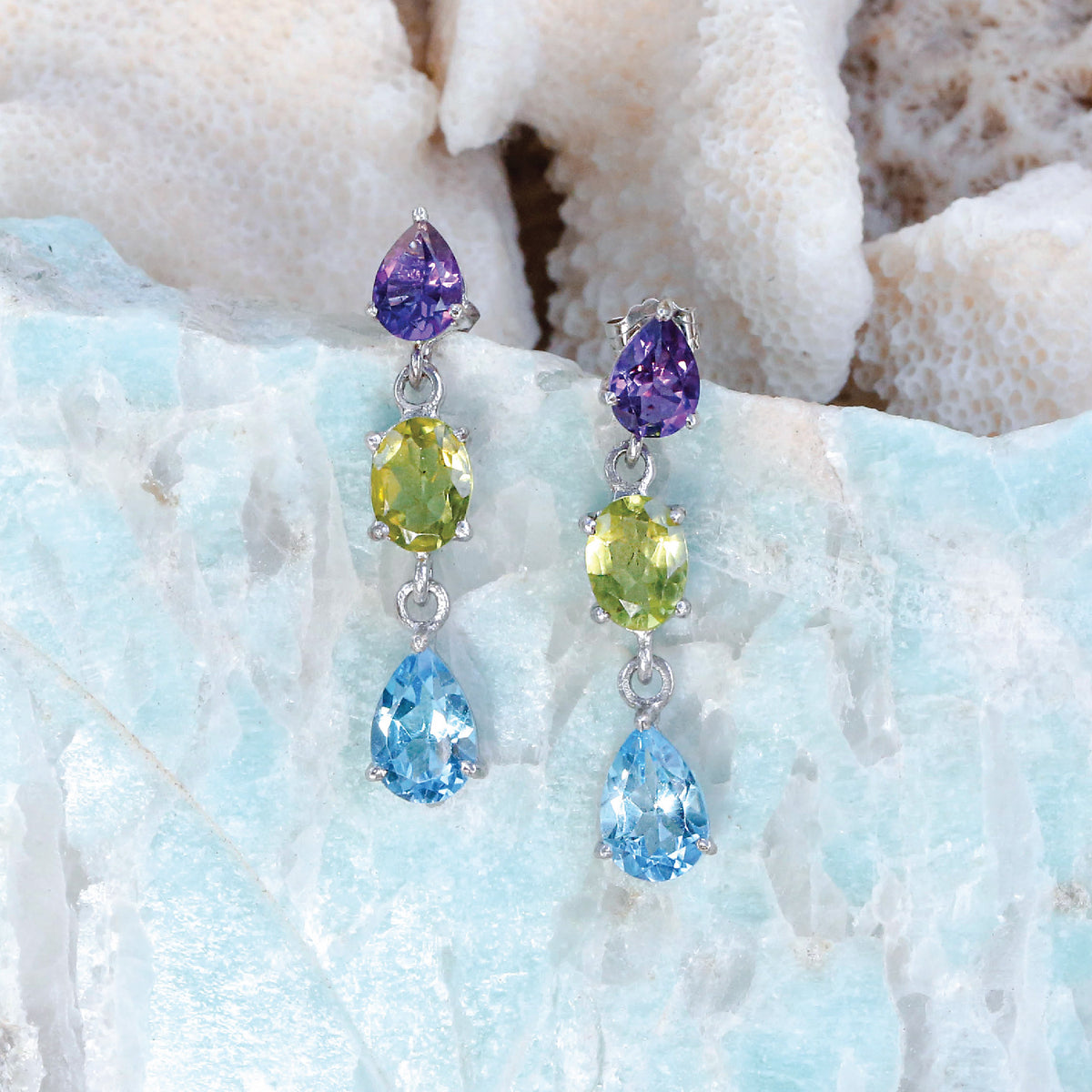 Maxton Color Stone 925 Silver Earrings